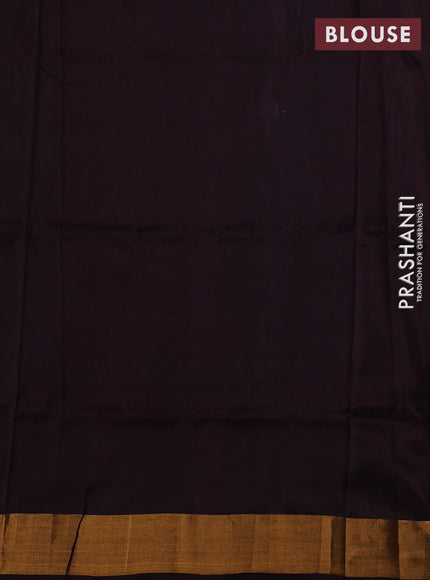 Grey & Coffee Brown Pure Uppada Silk - Buttas