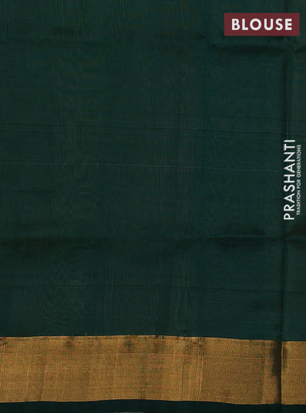 Pale Yellow & Bottle Green Pure Uppada Silk - Buttas