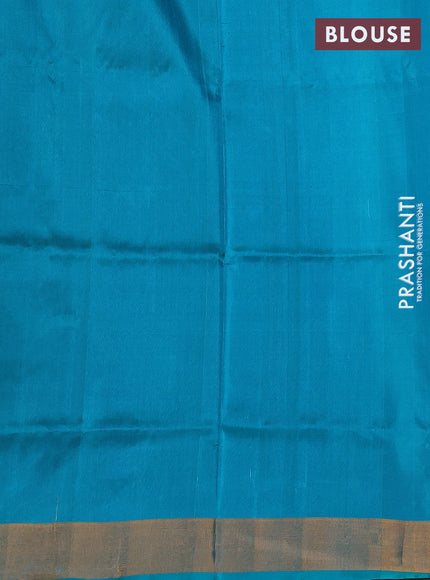 Blue & Teal Green Pure Uppada Silk - Buttas