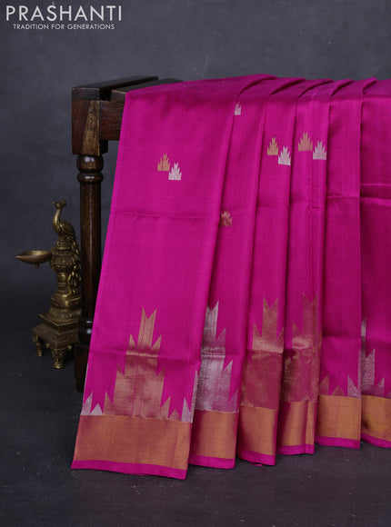 Magenta Pink Pure Uppada Silk - Buttas