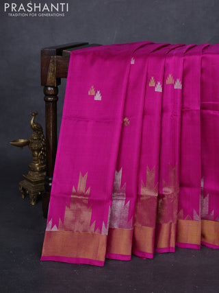 Magenta Pink Pure Uppada Silk - Buttas