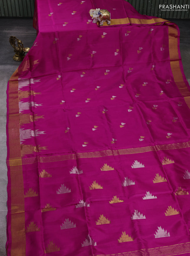 Magenta Pink Pure Uppada Silk - Buttas