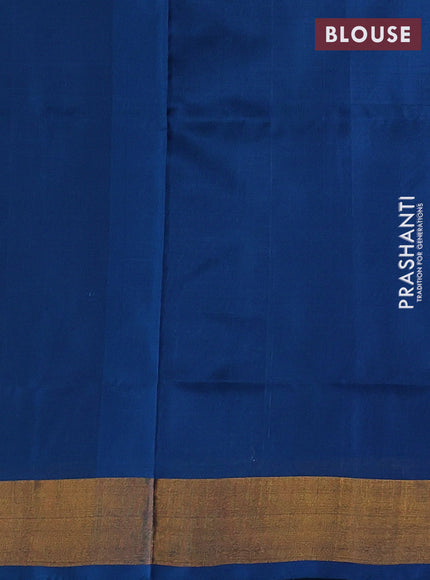 Peacock Blue Pure Uppada Silk - Buttas