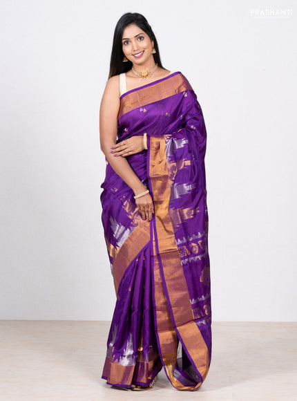 Purple Pure Uppada Silk - Buttas