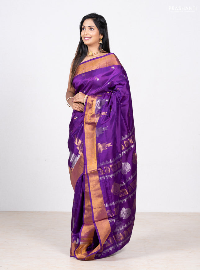 Purple Pure Uppada Silk - Buttas