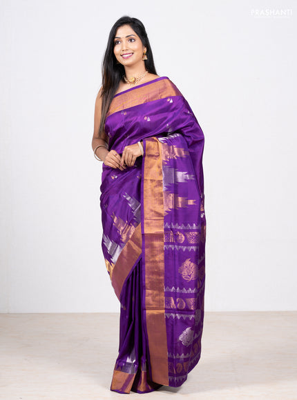 Purple Pure Uppada Silk - Buttas