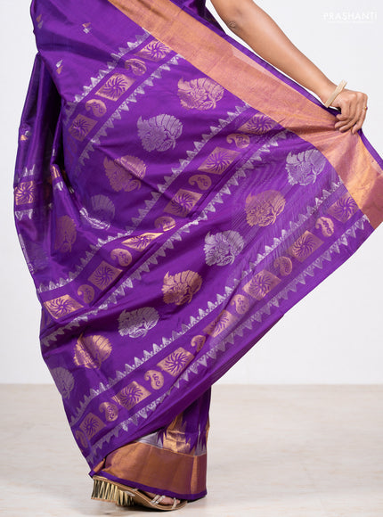 Purple Pure Uppada Silk - Buttas