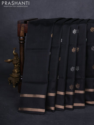 Black Pure Uppada Silk - Buttas