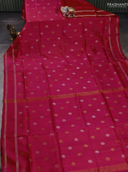 Pink Pure Uppada Silk - Buttas