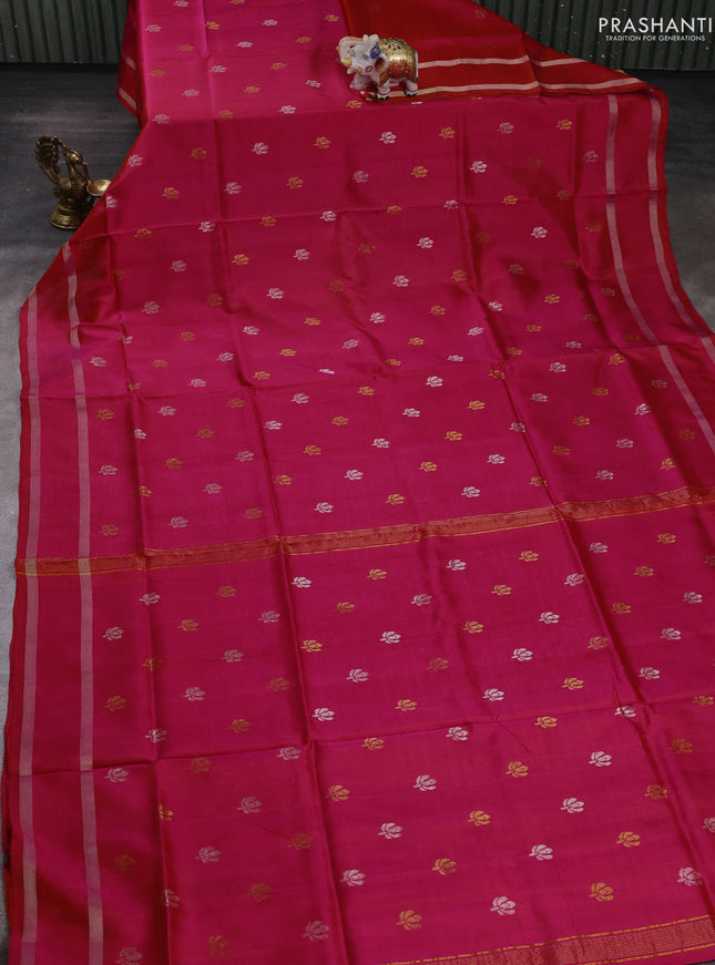 Pink Pure Uppada Silk - Buttas