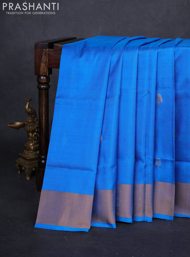 Cs Blue Pure Uppada Silk - Jamdhani Pallu
