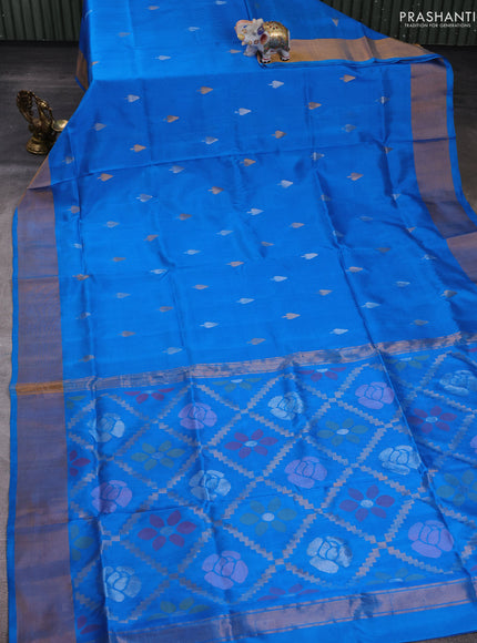Cs Blue Pure Uppada Silk - Jamdhani Pallu