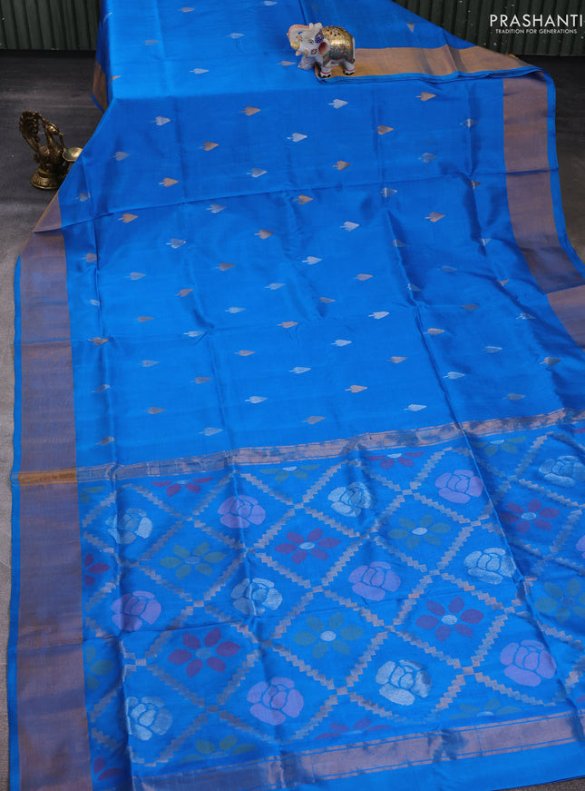 Cs Blue Pure Uppada Silk - Jamdhani Pallu