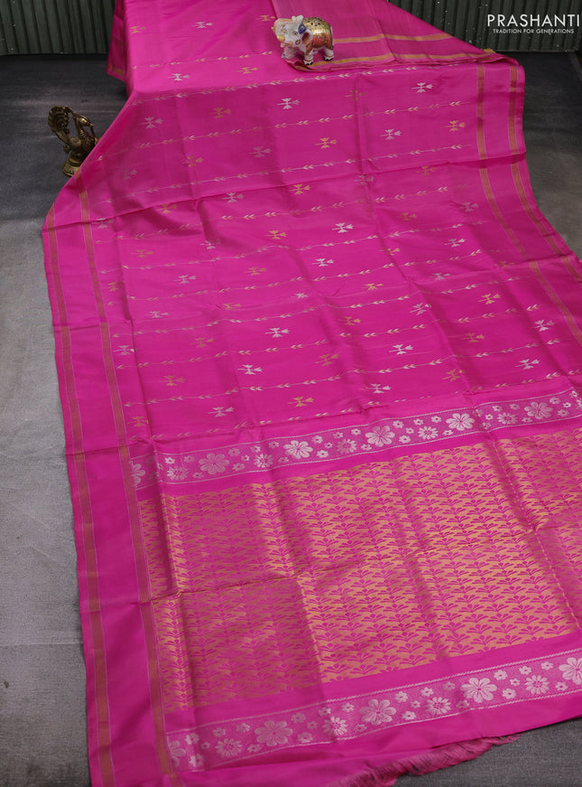 Pink Pure Uppada Silk - Weaves