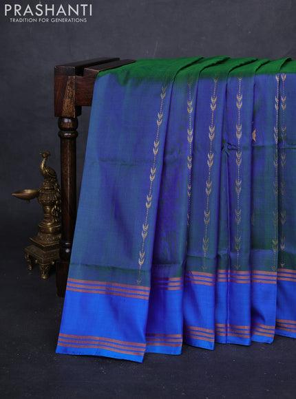 Green & Blue Pure Uppada Silk - Weaves