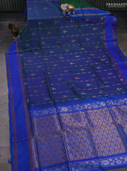 Green & Blue Pure Uppada Silk - Weaves