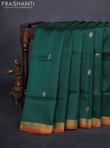 Green & Orange Pure Uppada Silk - Jamdhani Pallu