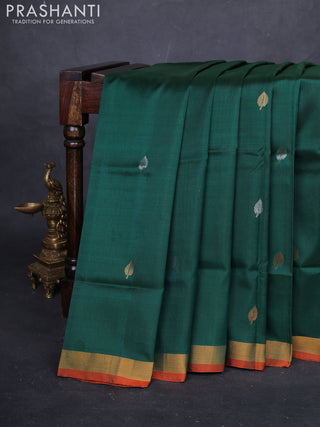 Green & Orange Pure Uppada Silk - Jamdhani Pallu