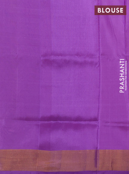 Peach Pink & Lavender Pure Uppada Silk - Buttas