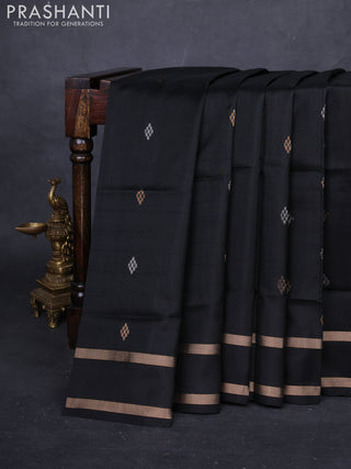 Black Pure Uppada Silk - Buttas