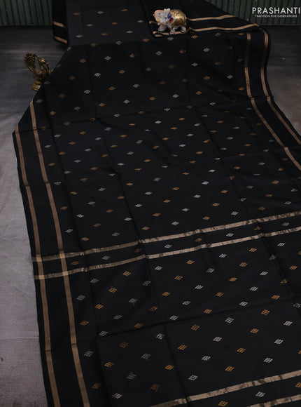 Black Pure Uppada Silk - Buttas