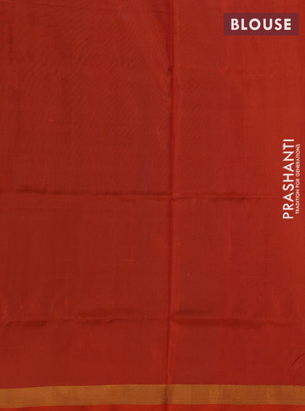 Teal Blue & Orange Pure Uppada Silk - Jamdhani Pallu