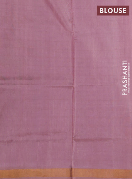 Violet & Pastel Peach Pure Uppada Silk - Jamdhani Pallu