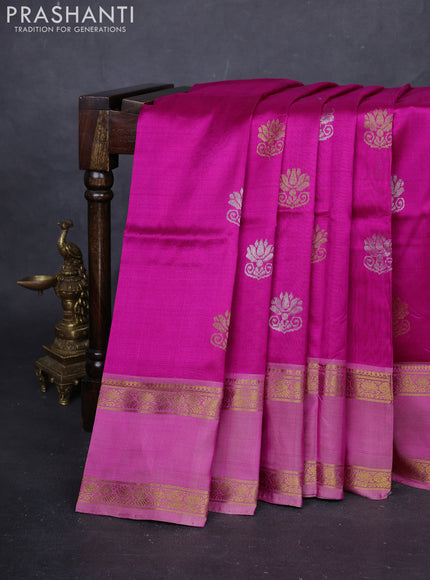 Pink & Peach Pink Pure Uppada Silk - Buttas