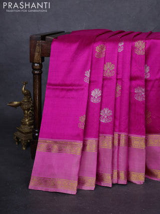 Pink & Peach Pink Pure Uppada Silk - Buttas