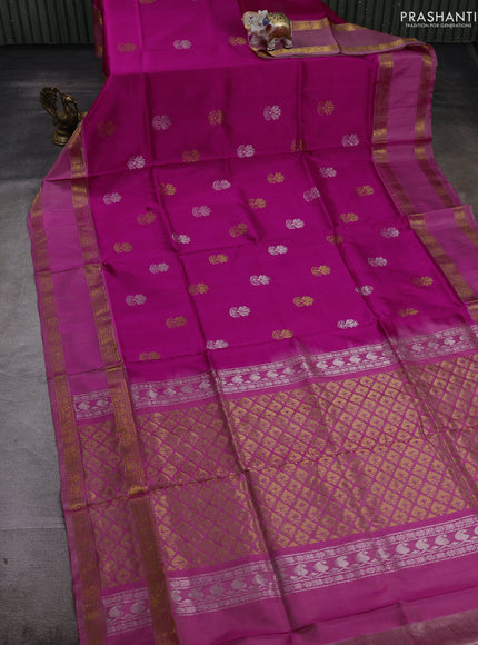 Pink & Peach Pink Pure Uppada Silk - Buttas