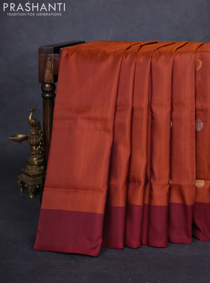Rust  & Maroon Pure Uppada Silk - Buttas
