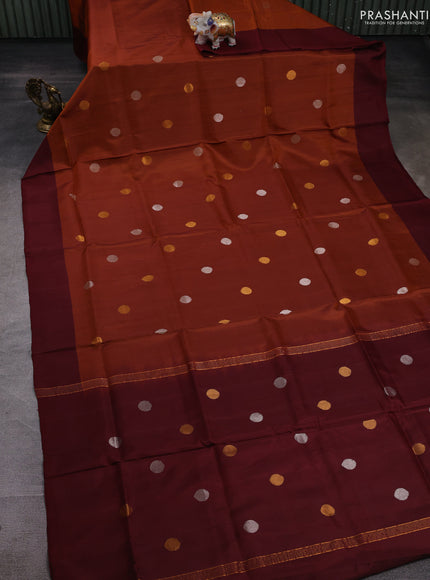 Rust  & Maroon Pure Uppada Silk - Buttas