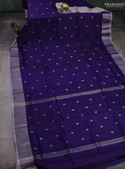 Blue Pure Uppada Silk - Coin Buttas