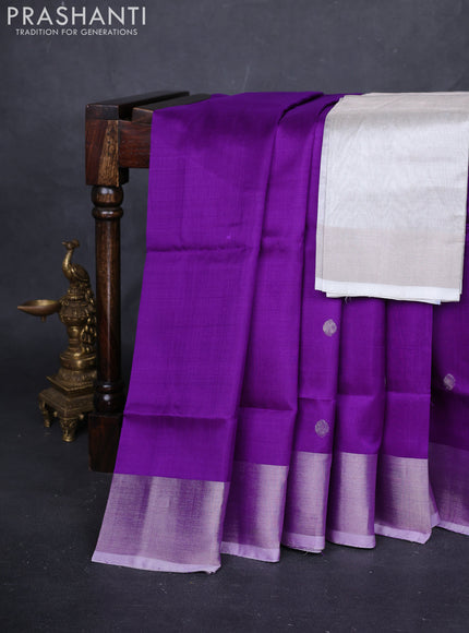 Purple Pure Uppada Silk - Coin Buttas