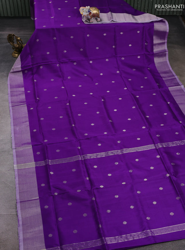 Purple Pure Uppada Silk - Coin Buttas