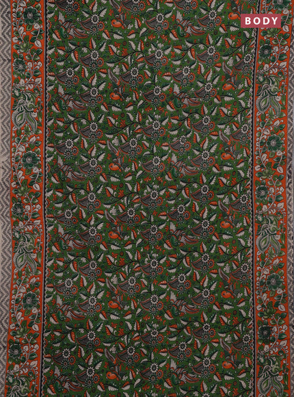 Green & Orange Kalamkari Cotton Saree