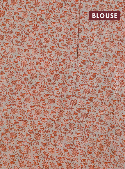 Green & Orange Kalamkari Cotton Saree