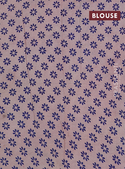 Maroon & Blue Kalamkari Cotton Saree