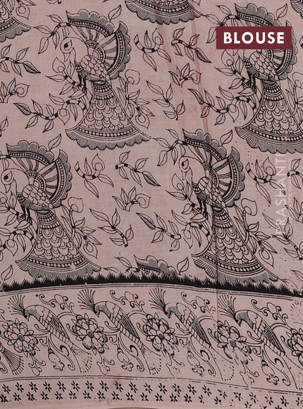 Maroon & Yellow Kalamkari Cotton Saree