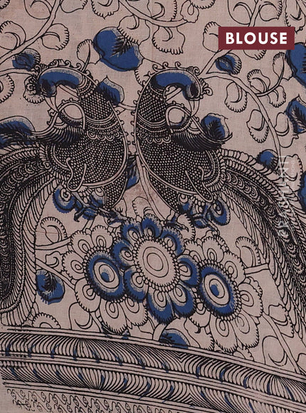 Coffee Brown & Beige Kalamkari Cotton Saree