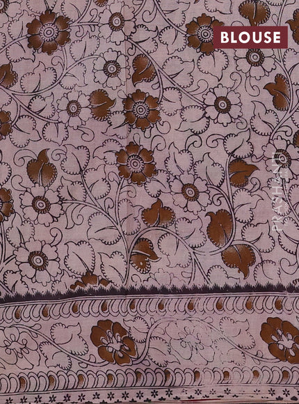 Green & Magenta Pink Kalamkari Cotton Saree