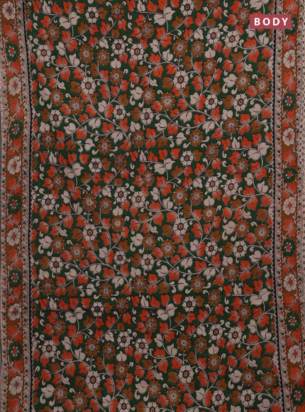 Green & Brown Kalamkari Cotton Saree