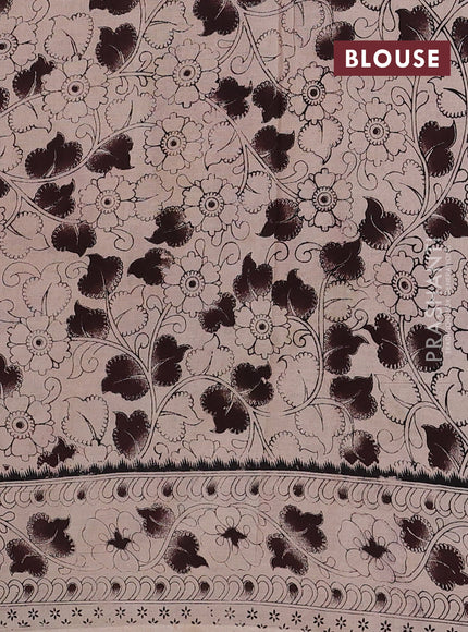 Beige & Mehendi Green Kalamkari Cotton Saree
