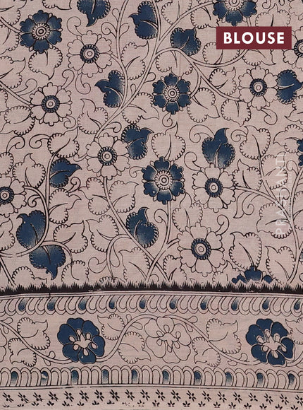 Magenta Pink & Beige Kalamkari Cotton Saree
