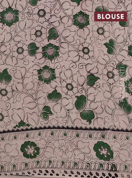 Mustard Yellow & Magenta Pink Kalamkari Cotton Saree