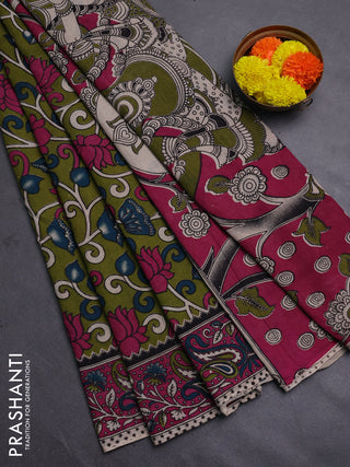 Green & Pink Kalamkari Cotton Saree