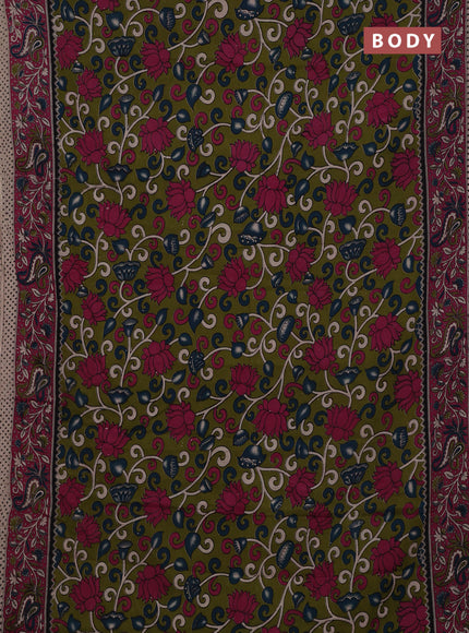 Green & Pink Kalamkari Cotton Saree