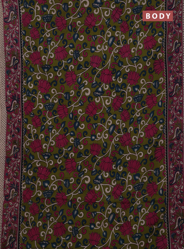 Green & Pink Kalamkari Cotton Saree