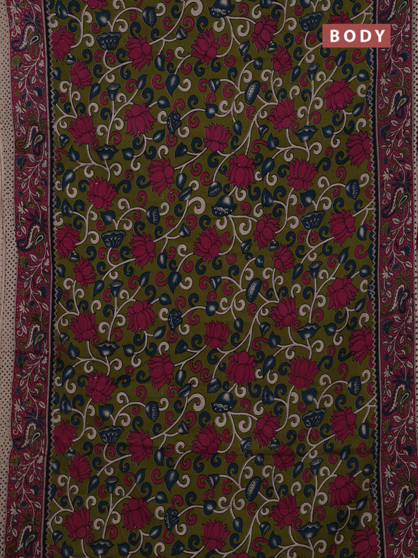 Green & Pink Kalamkari Cotton Saree
