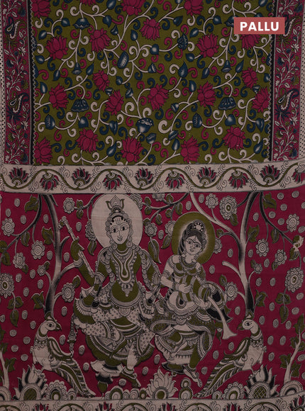 Green & Pink Kalamkari Cotton Saree